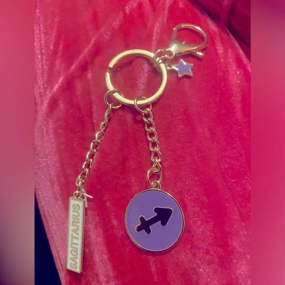 Sagittarius Keychain new without tags with large clasp and charms - Picture 1 of 4